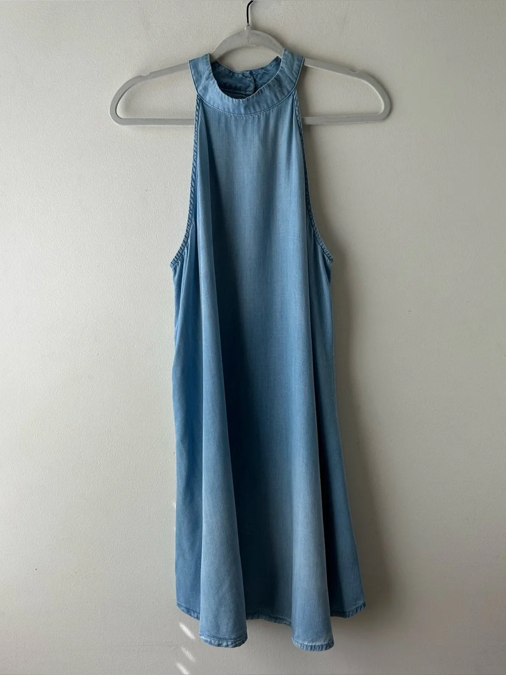 Cloth & Stone Anthropologie Faded Chambray Halter Midi Dress M